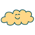 A doodle of a happy cloud