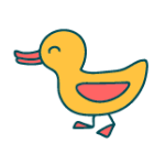 A doodle of a happy yellow duck